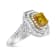 18K White and Yellow Gold 2 1/5 Cttw Lab Grown Yellow Diamond Double
Halo Art Deco Cocktail Ring