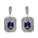 Sterling Silver Diamond Accent and 7x5mm Purple Amethyst Stud Earrings