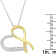 10K Gold Over Sterling Silver Two-Tone 1/10ctw Round Diamond Ribbon
Heart Pendant w\chain