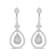 18K White Gold 1 1/4 Cttw Round Diamond Openwork Teardrop-Shaped Dangle Earrings
