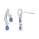 14K White Gold 4x3MM Oval Shaped Natural Blue Tanzanite Gemstone and
1/5ctw Diamond Stud Earrings