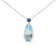 18K White Gold Pear Blue Topaz and Blue Sapphire and Diamond Drop
Pendant with Flower Design