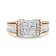 1.50ctw Princess Cut Diamond Quad Engagement 14K White and Yellow Gold Ring