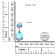 18K White Gold Pear Cut Blue Topaz and Round Blue Topaz with Diamond
Accent Dangle Drop Pendant