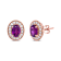 14K Rose Gold 7x5mm Cushion Cut Garnet and 3/8ctw Round Diamond Halo
Stud Earrings