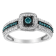 Sterling Silver Blue Miracle-Set Diamond Engagement Ring (1/2 Cttw, J-K
Color, I1-I2 Clarity)
