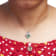 Sterling Silver Pear Emerald and Diamond Accent Heart Pendant Chain- 18 Inches