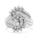 10K White Gold 1/2ctw Mixed Cut "S" Shaped Bypass Cocktail
Ring (I-J Color, I1-I2 Clarity)