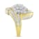 10K Yellow Gold Round and Baguette Diamond Crossover Cluster Ring (3ctw,
I-J Color, I1-I2 Clarity)