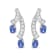 14K White Gold 4x3MM Oval Shaped Natural Blue Tanzanite Gemstone and
1/5ctw Diamond Stud Earrings