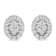 Sterling Silver 1 1/2ctw Round-Cut Diamond Oval Shaped Stud Earrings