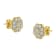 14K Yellow Gold Over Sterling Silver 1/6ctw Miracle-Plate Set Diamond
Floral Stud Earrings