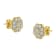 14K Yellow Gold Over Sterling Silver 1/6ctw Miracle-Plate Set Diamond
Floral Stud Earrings