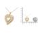 1.50ctw Baguette Diamond 14K Yellow Gold Over Sterling Silver Heart
Pendant Necklace