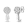 14K White Gold 3/4ctw Diamond Floral Cluster Drop and Dangle Stud Earrings