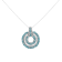 14K White Gold 1/2ctw Treated Blue Diamond Round Pendant w\chain (I-J, I1-I2)