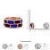 18K Rose Gold Alternating Red and Blue Enamel and 1/2 Cttw Diamond
Studded Band Ring