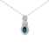 Sterling Silver 6x4mm Pear Sapphire and Diamond Accent Infinity Drop
18" Pendant Necklace