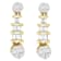 14K Yellow Gold 3/4ctw Round and Baguette-cut Diamond Earrings