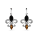 Sterling Silver Marquise Cut Onyx and Citrine with Diamond Accent Fleur
De Lis Drop Stud Earrings