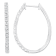 14K White Gold 2.0ctw Round Brilliant Cut Diamond Oblong Hinged
Leverback Hoop Earrings