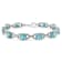 .925 Sterling Silver 7x7 mm Cushion Cut Blue Topaz and 1/20ctw Round Cut
Diamond Tennis Bracelet