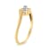 10K Yellow Gold over Sterling Silver 1/10ctw Diamond Three-Stone Bypass Ring