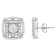Sterling Silver 1.0ctw Round Diamond Double Halo and Disc Stud Earring