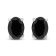 Sterling Silver 2.0ctw Treated Black Oval Diamond Stud Earring