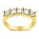 14K Yellow Gold Over Sterling Silver 1.0ctw Diamond 5 Stone Ring (J-K
Color, I1-I2 Clarity)