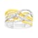 10K Yellow Gold Over Sterling Silver 1/10ctw Diamond Multi Row Ring (I-J
Color, I1-I2 Clarity)