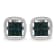 Sterling Silver Rose Cut Treated Blue Diamond Square Stud Earring .25ctw