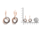 14K Rose Gold 1.00ctw White and Brown Diamond Intertwining Hoops and
Circle Dangle Earrings