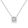 0.10ctw Round Miracle-Set  Diamond Square Solitaire 10K White Gold
Pendant with Chain