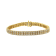 14K Yellow Gold Over Sterling Silver 3.0ctw Diamond Double Row Square
Milgrain Link Tennis Bracelet