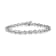 Sterling Silver .10ctw Round-Cut Diamond Link Bracelet