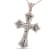 14K Rose Gold and Black Rhodium 1.0ctw Diamond Cross Pendant w\chain 18"