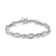 Sterling Silver 1.0ctw Diamond Double Leaf and Bezel Link Bracelet