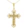 10K Yellow Over Sterling Silver 1/4ctw Champagne Diamond Filigree Cross
Pendant w\chain 18"