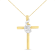 Diamond-Accented Spiral & Cross 10K Yellow & White Gold Pendant
Necklace with 18" Chain