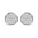 10K White Gold 7/8 Cttw Princess Diamond Composite Octagon Shaped Stud Earrings