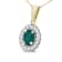 14K Yellow Gold 6x4mm Emerald and 1/5ctw Round Diamond Halo Pendant
w\chain 18"