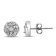 Sterling Silver 1/4ctw Round Diamond Spiral Halo Cluster Stud Earrings