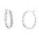 0.16ctw Diamond Milgrain Sterling Silver Hoop Earring