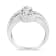 10K White Gold Ring 3/4ctw Round and Baguette-Cut Diamond Bypass Ring
(H-I Color, I2-I3 Clarity)