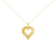 14K Yellow Gold Over Sterling Silver Diamond Open Heart 18" Pendant w\chain