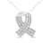 2.625ctw Round and Baguette Channel-Set Diamond Awareness Ribbon 14K
White Gold Pendant