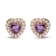 18K Rose Gold Heart Cut Purple Amethyst Gemstone with Round Diamonds
Halo Stud Earrings