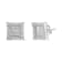 14K White Gold 1.0ctw Princess And Round-Cut Diamond Square Stud Earrings