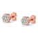 10K Rose Gold Diamond Floral Stud Earrings 0.50ctw